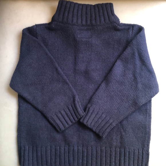 Blue 3 Button Crew/Turtleneck Sweater - Picture 4 of 4